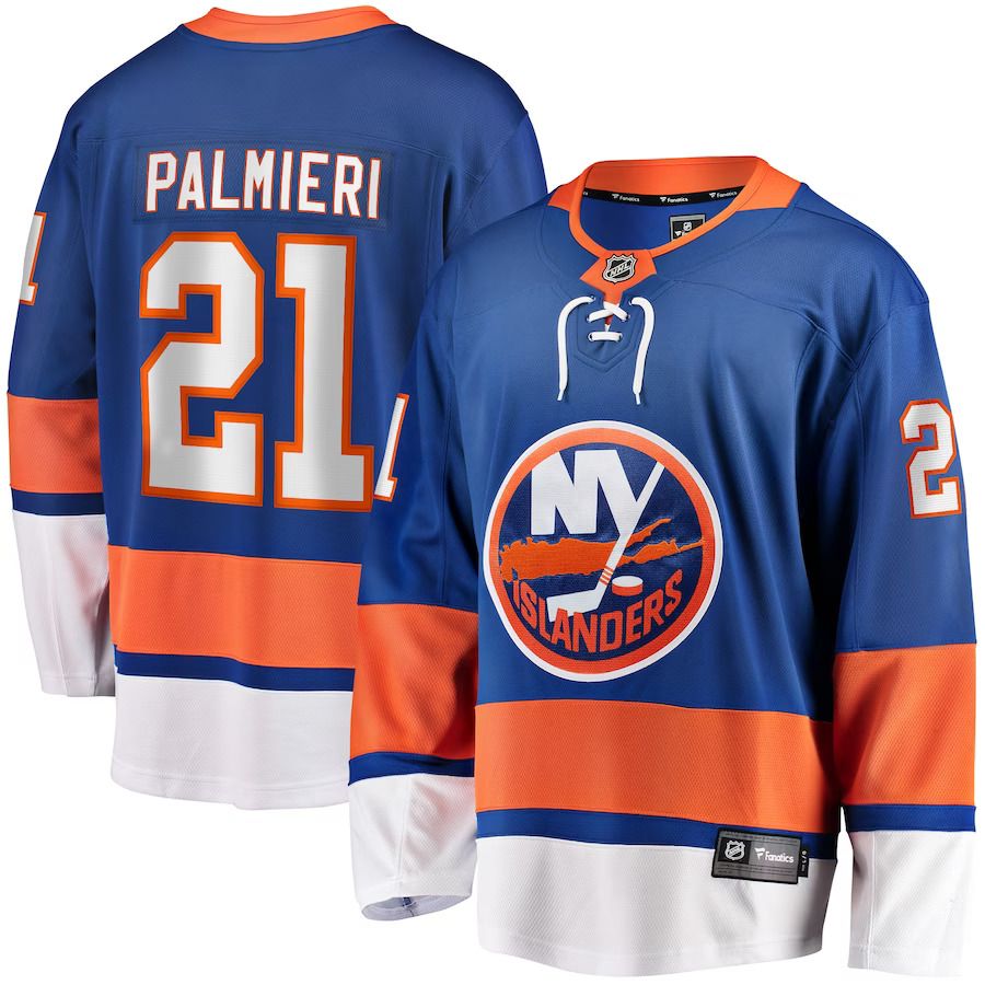 Men New York Islanders #21 Kyle Palmieri Fanatics Branded Royal Home Breakaway Replica NHL Jersey->new york islanders->NHL Jersey